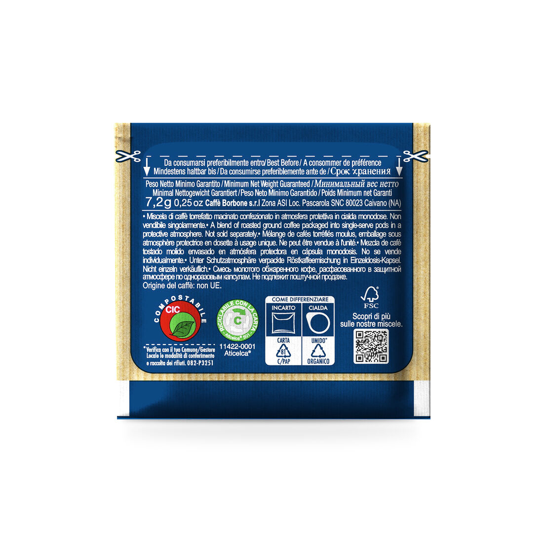 150 CIALDE FILTRO CARTA ESE 44MM CAFFE' BORBONE MISCELA BLU - JSD S.R.L.